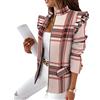 OADOBKICE Blazer Donna Taglie Forti Blazer Donna Elegante Blazer Inverno Abito Blazer Costume Donna Caldo Blazer Blazer Invernali Blazer Sciolto Blazer Donna A Maniche Lunghe Blazer Plaid Rosa XXL