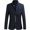 Generico Abito Cerimonia Uomo, Blazer Casual da Uomo, Giacca da Abito con Collo alla Coreana, Giacca Leggera Foderata, Blazer Sportiva Monopetto, Tunica Cinese, Cappotti Casual da Lavoro, Uniforme T