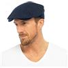 Tom Franks Oomo Cotone Tessuto In Lino Cappello Piatto Foderato Sole Peak Blu scuro Grigio sabbia M/L L/XL - sintetico, Navy, 30% poliestere 18% lino 31% viscosa 21% cotone, Uomo, M/L