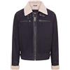 Infinity Leather Giubbotto da Aviatore Bomber in Vera Pelle Scamosciata di Pecora da Uomo con Fodera in Pelliccia