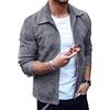 Oanviso Giacca da Uomo Casual Camoscio Cappotto con Risvolto Colore Solido Slim Fit Autunno Giacca a Maniche Lunghe Cappotti Moda Giubbotto Classico Bomber Jacket Primavera A Blu Scuro L