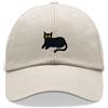 Cap Base Cappello da baseball con gatto nero sdraiato vintage lavato unisex cappello da papà regolabile, Pietra, Taglia unica
