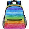 Mexpekil Zaino per bambini con motivo arcobaleno ad acquerello per ragazzi ragazze bambini mini zaini per bambini borsa scuola prescolare asilo zaino da viaggio, Multicolore, 10x4x12 inch