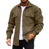 Gienslru Cappotto Uomo Giacca Softshell Vintage Leggera Camicia a Quadri Shacket Autunno Inverno Maniche Lunghe Overshirt Plaid e Bottoni Casual Cappottino Lavoro Outdoor Giubbotto con Tasche