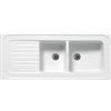 LINPHA LAVELLO DA INCASSO IN CERAMICA MOD. C281 CON 2 VASCHETTE 116 x 50 Bianco