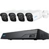 Reolink Sistema de Cámaras de Seguridad 2K+ 5MP NVR de 8 Canales 4 cámaras Poe y Disco Duro de 2TB