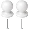 bricoleva.it Coppia Pomelli Rotondi per Mobili Porte Armadi Cassetti Comodini Ante - Pomolo Tondo per Mobili - Pomello Grande in Zama Color Bianco