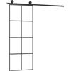 vidaXL Porta Scorrevole con Ferramenta 76x205cm Vetro ESG Alluminio