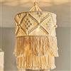 RONGKUN Bohemia Paralume Lampada da soffitto, Macrame Lampade a Sospensione Paralume Decor, Bianco Caldo, Artigianato Nappa Arazzo Sfondo Testiera Appeso Un Parete