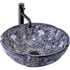 Rea - Lavabo Da Appoggio Sevilla Lavandino Bagno 425 X 425 X 150 mm In Ceramica (Motivo)