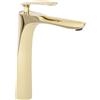 Rea - Rubinetto Da Lavabo Orbit Gold High Miscelatore Monocomando Da Bagno In Ottone Rubinetto Regolabile Caldo E Freddo (Gold) 19x4,5x29cm