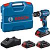 Bosch Professional 18V System Trapano con percussione a batteria GSB 18V-45 (velocità di rotazione di 1.900 giri/min, incl. 3 batterie ProCORE 4.0Ah, caricabatteria GAL 18V-40, in L-Case)