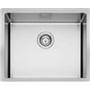 EVHOC Lavello Cucina Sopratop 1 Vasca 54x44 cm, Lavandino in Acciaio Inox Vasca Unica con Finitura Satinata, Piletta Inclusa, Made in Italy, NATURALIS S