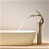 SJQKA Rubinetto Bagno Lavabo Cascata Oro Spazzolato Alto,Rubinetto Da Bagno A Cascata, Rubinetto Per Lavabo,Miscelatore Lavabo Bagno Rubinetto Bagno Lavabo (alto)