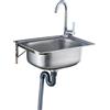 LLXNQ026 Lavabo in Acciaio inox a Parete Lavello Cucina A Vasca Singola Con Staffa A Parete Lavelli Commerciale Easy Lavandino Multifunzionale Lavello Da Bar,Risparmiare Spazio (52x38cm)