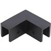 Jonikuper Morsetto per vetro per porta della doccia, angolo di 90 gradi, struttura quadrata in ottone, per vetro temperato da 8-12 mm, 52 x 52 x 4 mm, nero