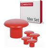 Gedotec Pomelli per mobili per cameretta dei bambini, diametro 32 mm, colore rosso, 10 pezzi, maniglie per mobili in plastica, colore colorato, pomelli per mobili per bambini, maniglie moderne per