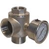 AMUR Adattatore a 5 vie con valvola di non ritorno integrata, pompa a pressione inversa, controllo del flusso