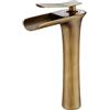 LAKKOAKOAA Rubinetto Lavabo Cascata Rubinetto Bagno, Anticato Vintage Stile Ottone Monocomando Miscelatore Bagno, Miscelatore Lavabo, Bronzo