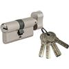 Thirard Cilindro europeo per serratura a pomolo Tiger 6, 45Bx35mm, nichel, anti-sfilamento, anti-perforazione, 5 chiavi - THIRARD