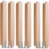 SANCHAKOU Pomelli in Legno Massello per Cassettiera - 6 Pezzi Anta Sagomata Con Maniglia di Faggio 192 Mm per Mobili