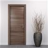 Porte Italiane, Porta Interna a Battente in Laminato High Density, Telaio in Legno e Coprifili Waterproof, con Serratura e Maniglia Hoppe Silver, 70x210 cm con Apertura SX, Colore Noce Orizzontale