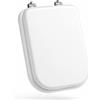 Schläfer 4649102 - Sedile Copriwater per Ideal Standard Serie Conca (T637801), Tavoletta WC in Mdf Bianco Lucido, Cerniere in Acciaio Inox a 45°, Ricambio con Forma Dedicata, 42 x 34 cm