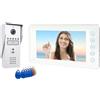GASIASHOP SRL KIT VIDEOCITOFONO MONOFAMILIARE A 2 FILI MONITOR A COLORI 7 APERTURA ELETTROSERRATURA E CANCELLO CON RFID