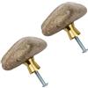 Oniissy Maniglie per porte in pietra naturale per armadi e cassetti, pomelli decorativi per cassetti, design creativo a foro singolo, confezione da 2, materiale di lunga durata, facili
