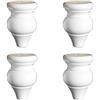 JIAOLUN123 4 Gambe per Mobili in Legno Tipo di Zucca Piedini per Mobili Cabinet Piedi del Divano Tavolo Letto Armadio Guardaroba,Bianco(12cm)