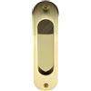 Gedotec Maniglia a conchiglia per porta scorrevole, a incasso, ovale - 3665C | 121 x 33 mm | Maniglia per mobili in ottone antico, finitura oro lucido, da incasso | 1 pezzo - Maniglia per porta