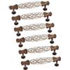 Banggo Set di 6 maniglie per mobili a forma di fiocco vintage a forma di T, per porta della cucina, armadio, cassetto, camera da letto, in ceramica e lega di zinco, 96 mm