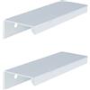 WDONAY Maniglia nascosta per armadietto, bordo smerigliato, cassetto porta e credenza, con bordo, centro di 5,52 cm, per cucina, bagno, camera da letto, soggiorno, 2 pezzi (argento)