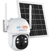 SHANNA [Dati illimitati gratuiti a vita]Telecamera con eSIM 4G da Esterno,2K Telecamera 4G con Pannello Solare da 6 Watt,Zero costi mensili,7800mAh Batteria,Visione Notturna a Colori,Tracciamento Automatico
