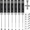 Fyeme RC - Cacciavite esagonale 0,9 mm/1,27 mm/1,3 mm/1,5 mm/2,0 mm/2,5 mm/3,0 mm, ergonomico esagono, con chiave a croce per auto RC