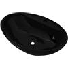 vidaXL Lavandino Bagno in Ceramica Nera Ovale con Foro Trabocco Lavabo Lavello