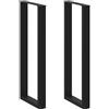vidaXL Gambe per tavolo da bar a forma di U 2 pz nere 50x(110-111) cm in acciaio