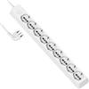 Electraline 61913 Multipresa 9 Posti polivalenti (schuko + 10/16A) di grossa robustezza, Cavo 2 metri, con sistema avvolgi cavo integrato, Spina 90° salvaspazio, 16A