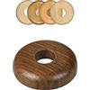 FUX 10 rosette per tubi di riscaldamento singoli, diversi legni e dimensioni, copertura per tubi, rosette di copertura, rivestimento, rosette per radiatore, legno, parquet, rosette in legno (15 mm, noce)