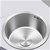 XUNFAKEJI Lavabo Rotondo Lavello Cucina Inox, Vasca Singola in Acciaio Inox Spazzolato Lavello da Incasso, Lavello Residenziale in Acciaio Inossidabile 304con kit di Scarico e Filtro a Cestello (B, 38cm)
