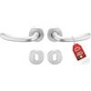 MOHOME Maniglie Porte Interne Made In Italy Premium Quality 135 mm Maniglia Coppia Di Maglie Maniglia Tonda Cromo Satinato Alta Qualità Alluminio Universale Casa Ufficio Stanza Design Resistente