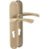 ERGO line ROMA guarnizione per porte classica, bronzo (patina), maniglia con piastra di copertura a cilindro di chiusura set di maniglie con piastra di copertura lunga, guarnizione per porte, maniglia