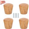 PIYYQNY Maniglia Del Cassetto 4 Pezzi Pomelli E Maniglie In Legno Massello Mini Maniglia Cassetto Per Guardaroba Maniglia Piccola Rotonda,Rovere,Piatto 22 * 20mm