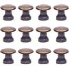 Mairuker Pomelli per cassettiera, 12 mini pomelli per armadietti, in ottone anticato, rotondi, per scatole di gioielli, maniglie per cassetti, 12 x 11 mm