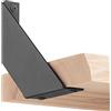 HOLZBRINK reggimensola, staffa per mensola in metallo nero, 150x150x30 mm, a forma V, 8 pezzi, HLR-V-150-9005