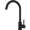 VBChome Rubinetto da cucina nero opaco effetto granito girevole a 360° - Miscelatore monocomando per lavello, rubinetto moderno per lavello
