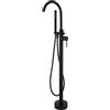 SJQKA Freestanding Rubinetti Per Vasca nero, Montaggio A Pavimento Miscelatore Rubinetto Per Vasca Rubinetto Per Vasca Da Bagno Indipendente, Girevole A 360°, Con Doccetta Per Vasca (nero-A)