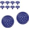 Crapyt Pomello per cassetti e mobili, decorativo, vintage, arrotondato, fiore scavato, altezza 2 cm, blu zaffiro, 10 pezzi, con viti, per armadietto, cassettiera, bagno, cucina, camera da letto, casa,