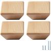 Evionlin - 4 maniglie per ante in legno di faggio quadrate per armadietti, tiratori per cassetti per armadietti piccoli, maniglie per armadio a foro singolo, maniglie in legno per porte