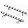 Pidynx Confezione da 10 maniglie per armadietti, 12,7 cm, in acciaio inox nichel spazzolato, color argento, 128 mm, maniglie a T per cucina, armadi da camera e guardaroba, mobili da bagno (10, argento